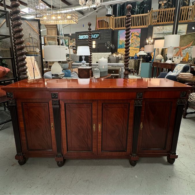 Baker Neoclassical Mahogany Sideboard 72x19x36