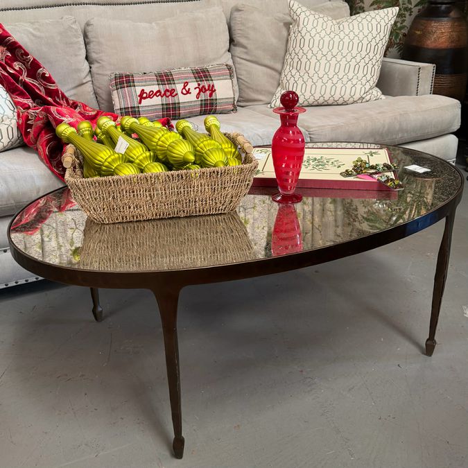 Antiqued Mirrored Coffee Table 48x30x18
