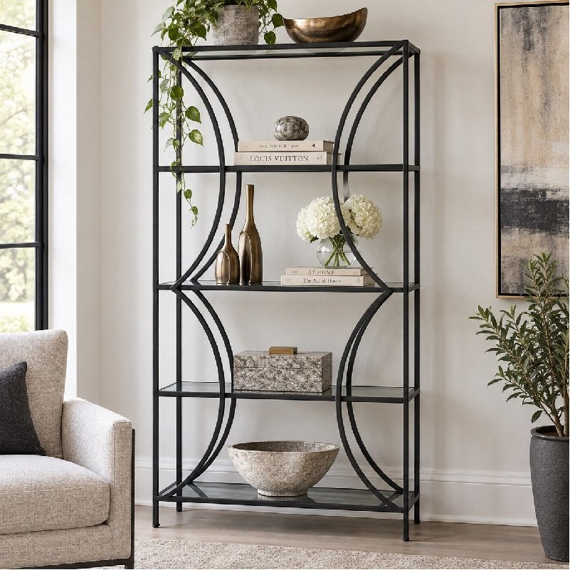 Uttermost 24986 "Hinton" Chinoiserie Etagere 40x16x76 NEW