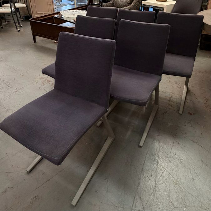 SET/6 Gray BoConcept "Mariposa" Dining Chairs 17x24x32