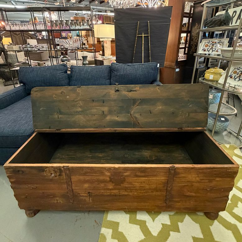 XL 2-Sided Primitive Wood Trunk 60x36x22.5