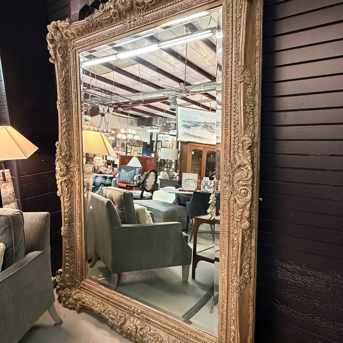 Elaborate 88" Wood Carved Wall/Floor Mirror 64x5x88