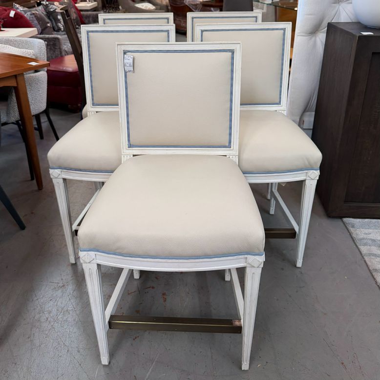 SET/5 Ferguson Copeland Pebble Leather Counter Stools 20x22x38 (22.5 Seat)