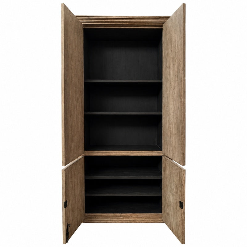 Farmhouse Style Diamond Pattern 4-Door Wood Cabinet 112Hx55Wx23D