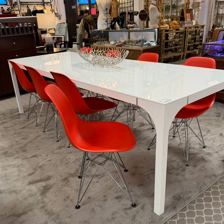 SET/4 Herman Miller Eames Molded Red/Orange Chairs 18x21x32