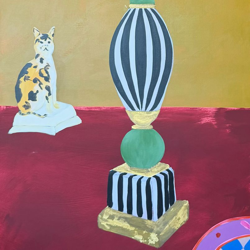 "What's New" by Dawn Beckles Acrylic on Wood 47.2x47.2