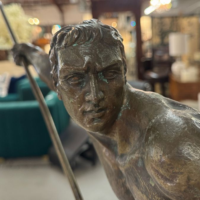 1930 "Gladiator" Bronze Signed By Salvatore Melani 37.5"W x 17"H x 14.5"D