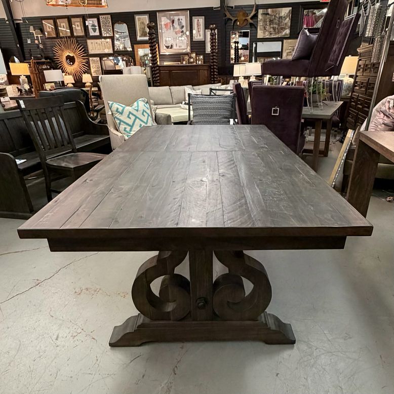 Gray Wood Dining Table 80x40x32 W/32" Stored Extension