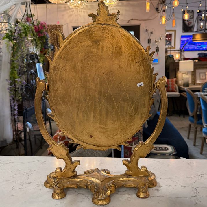 Antique Italian Gilt Wood Vanity Mirror 17x7x23.25