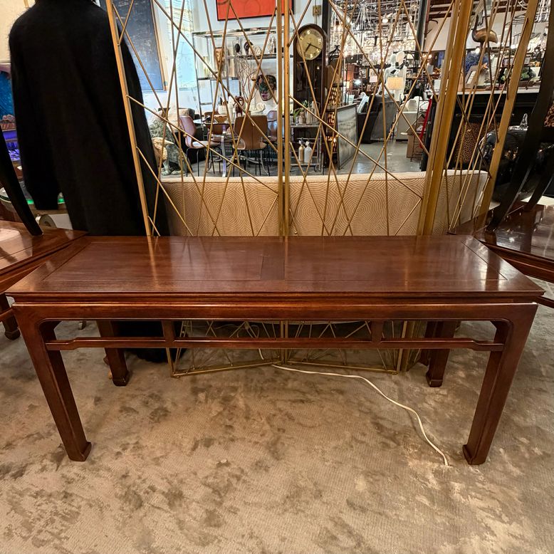 Henredon Ming-Style Walnut Console Table 54x16x26