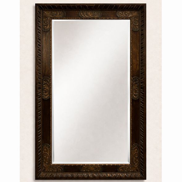 Howard Elliott Tate Ornate Wood Beveled Wall Mirror 60x84