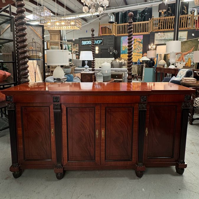 Baker Neoclassical Mahogany Sideboard 72x19x36