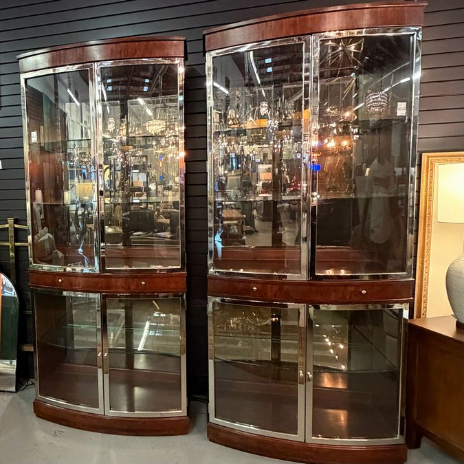 Lighted Display Cabinet by Hickory White 38x18x88 (2 Avail)