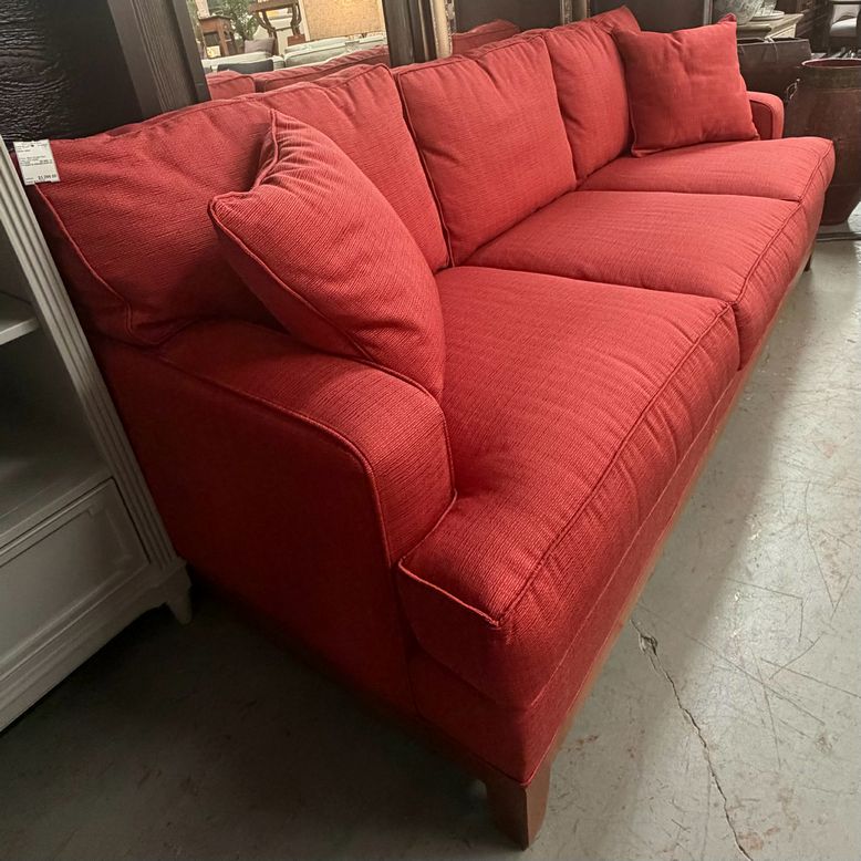 Ethan Allen Arcata Red Sofa 87x40x36 LIKE NEW!
