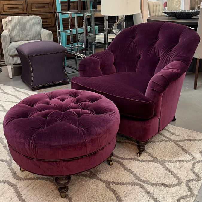 Lee Industries Chair & Ottoman