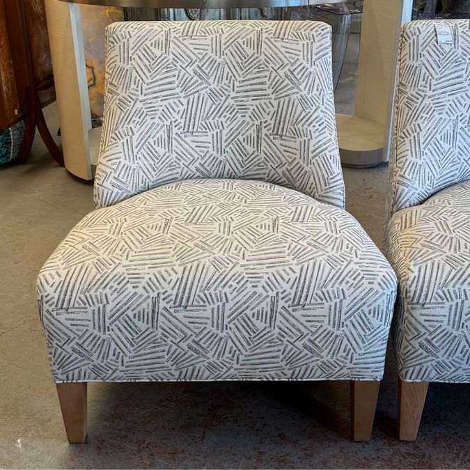 PAIR Mitchel Gold Geometric Slipper Chairs 29x29x31.5