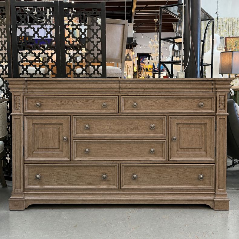 Kingsbury French Gray 8 Drawer Dresser NEW