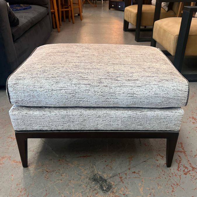 Custom Ambella Cooper Velvet Ottoman W/Cording 30x21x19