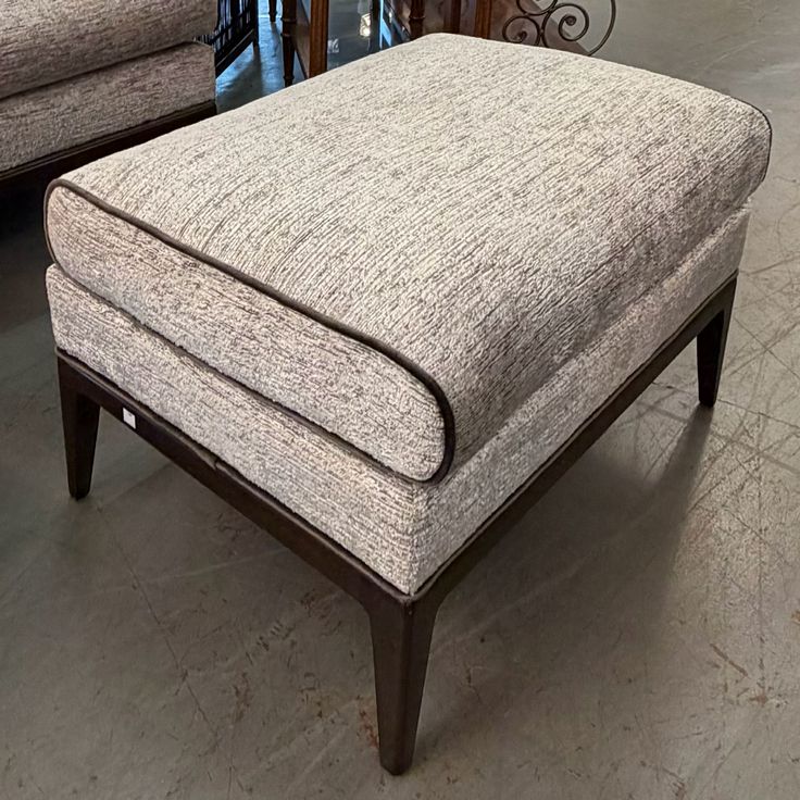 Custom Ambella Cooper Velvet Wingback Chair & Ottoman