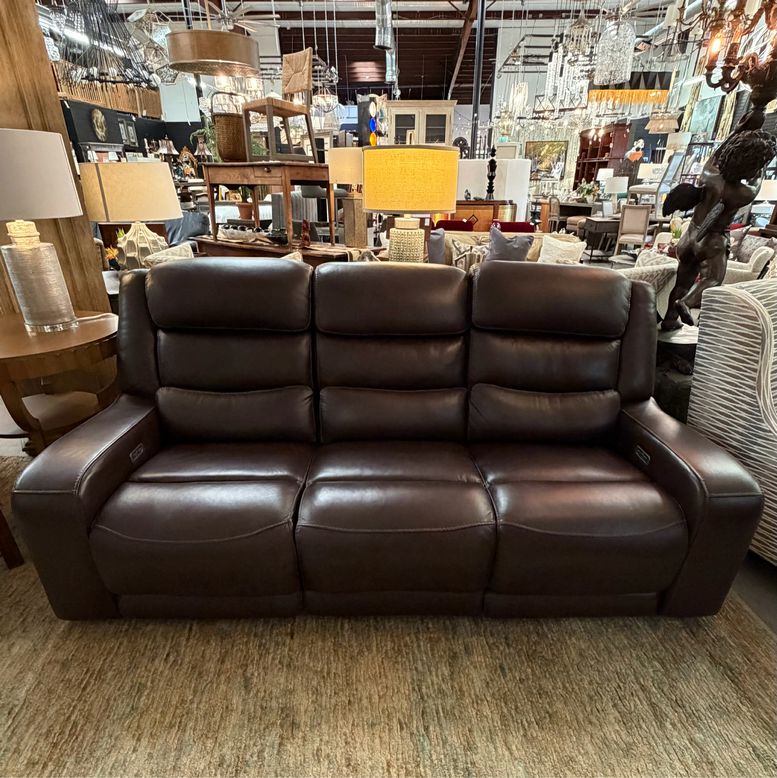 Havertys Ryder Motion Leather Sofa 86x41x40 NEW