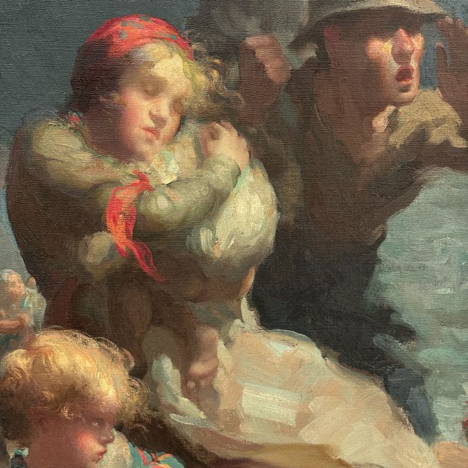 Original Oil Painting "Escape" Gladys Nelson Smith 35x37