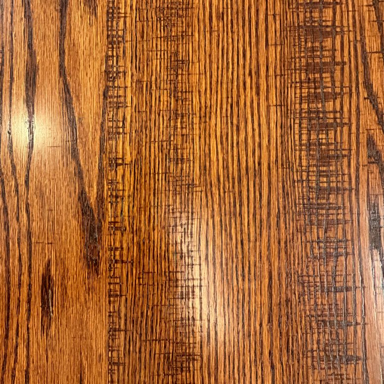 48"D Oak Top/Black Pedestal Table W/4 Chairs