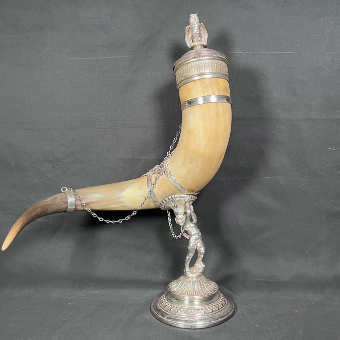 1905 Hunting Horn Trophy Horn w/Inscription 24"H NEW MARKDOWN