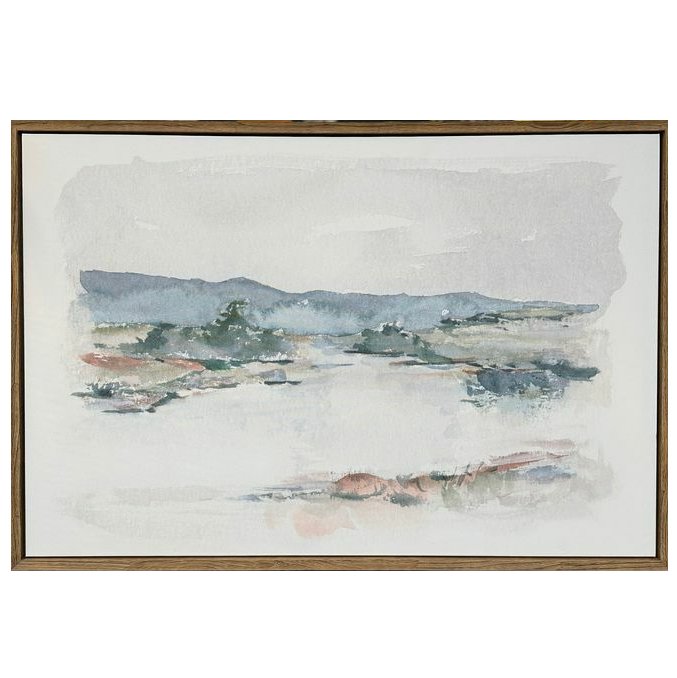 Framed "Overcast Lake Study" Canvas Print by Ethan Harper 32x48