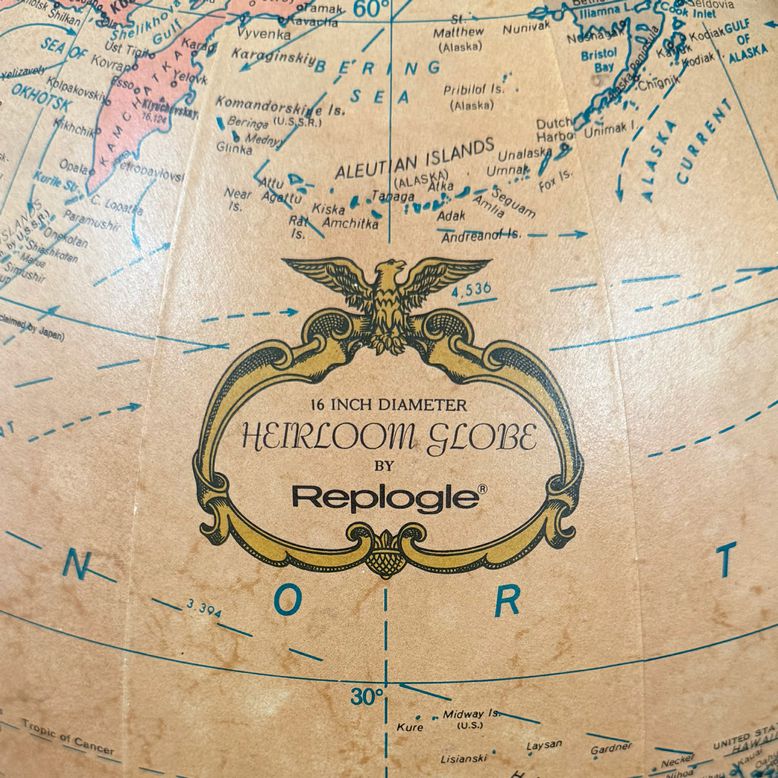 Vintage Replogle 16" Lighted Globe on Library Stand 22x22x30