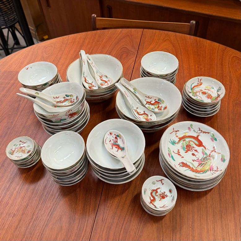 100pc Misc Vintage Dragon/Phoenix China