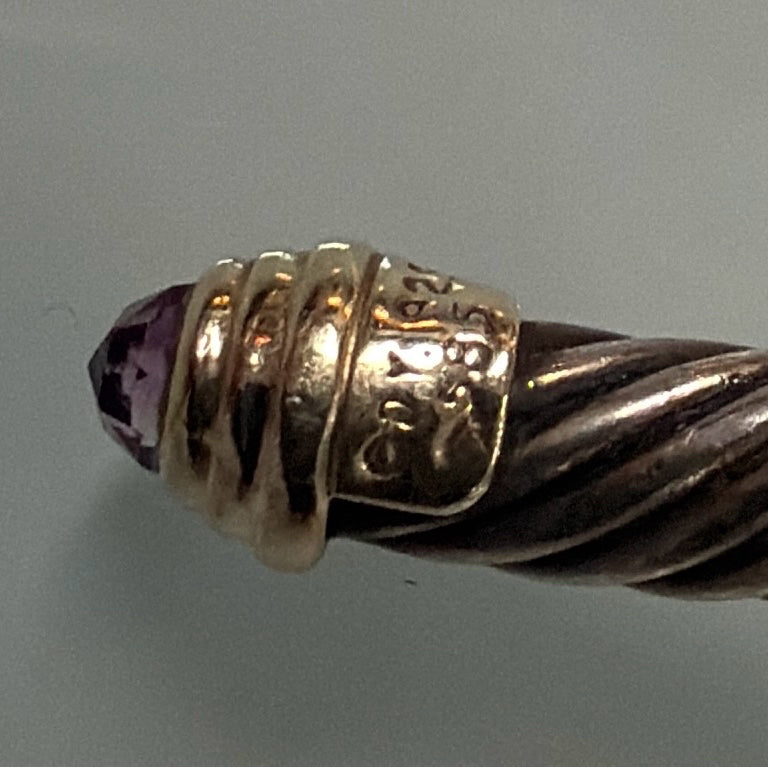 David Yurman SS/14K Amethyst Cable Classic