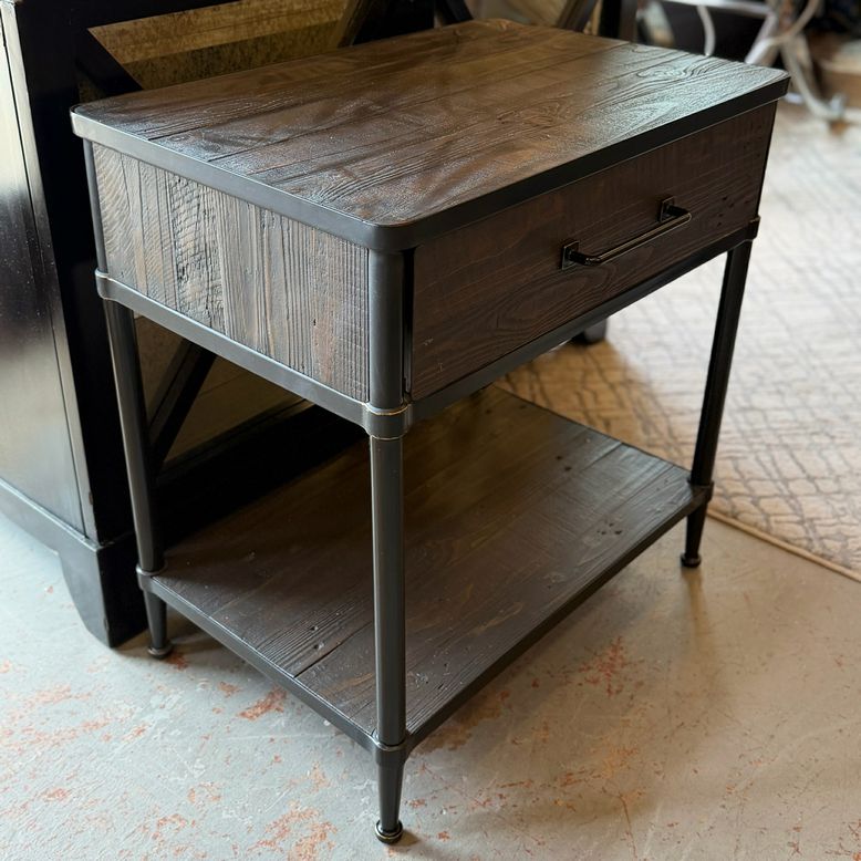 PAIR Pottery Barn Juno 27" Reclaimed Wood Nightstands EXCELLENT