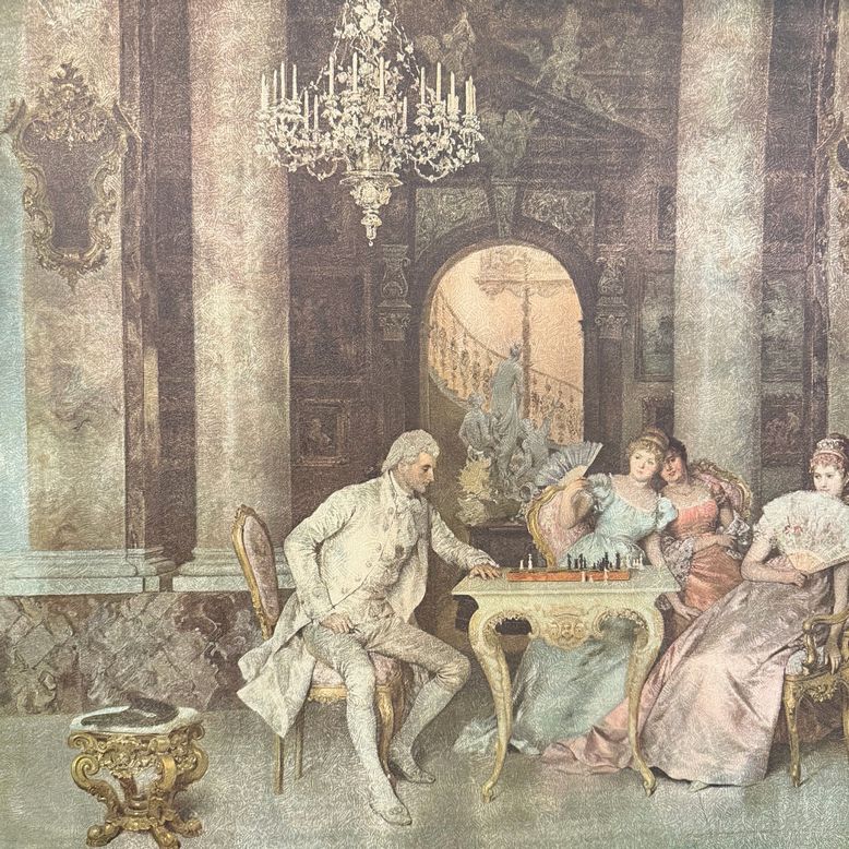 'The Chess Game' Framed Print by Francesco Beda 30x42