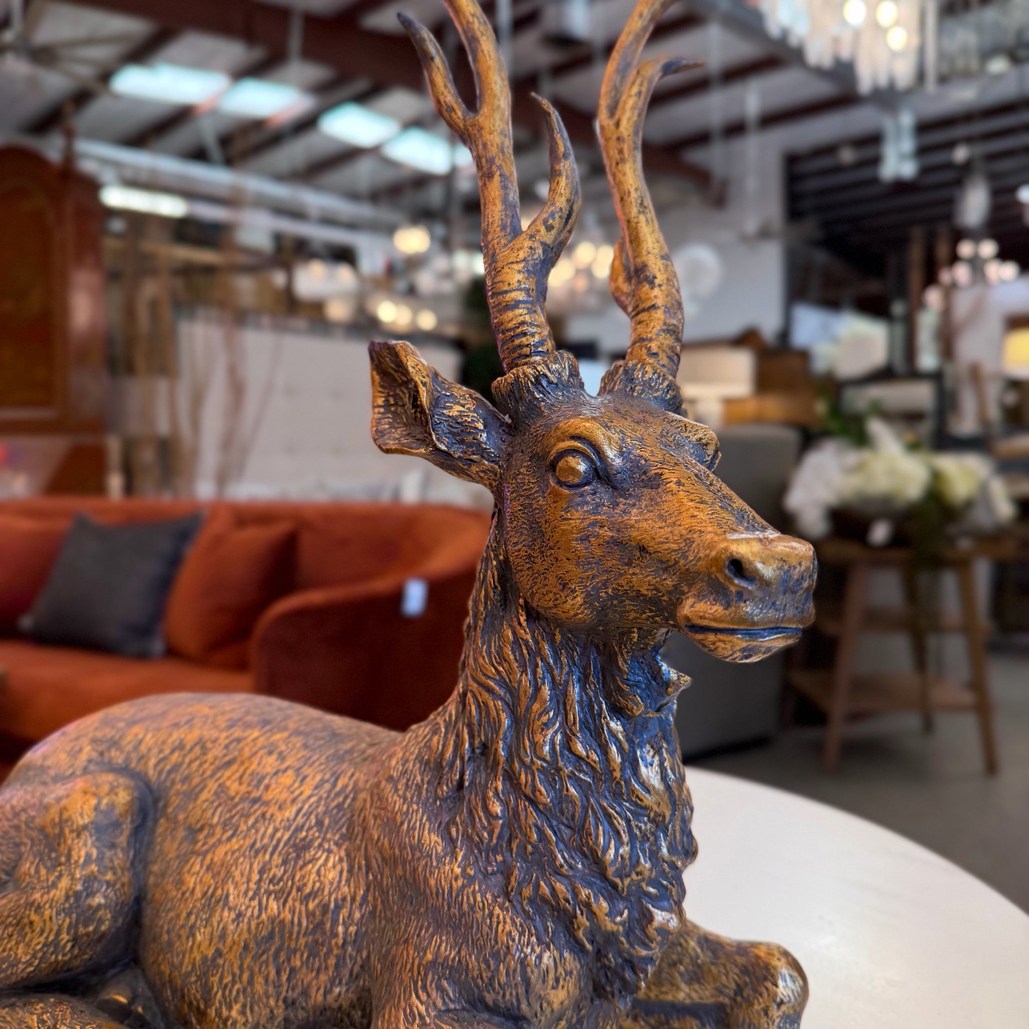 Mark Roberts Antique Gold Finish Deer 20"H