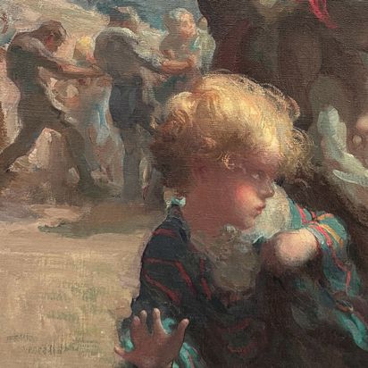 Original Oil Painting "Escape" Gladys Nelson Smith 35x37