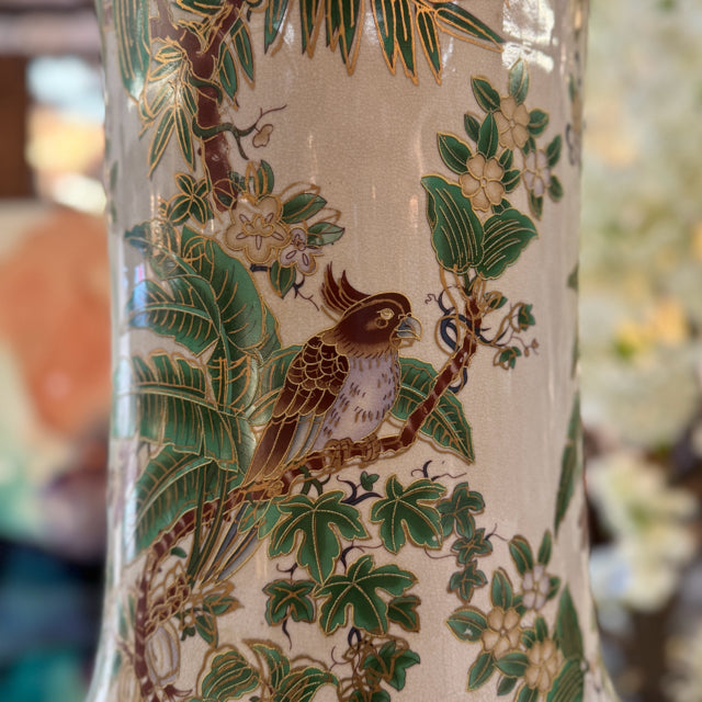 PAIR 72"H Vintage Porcelain Urn Vases