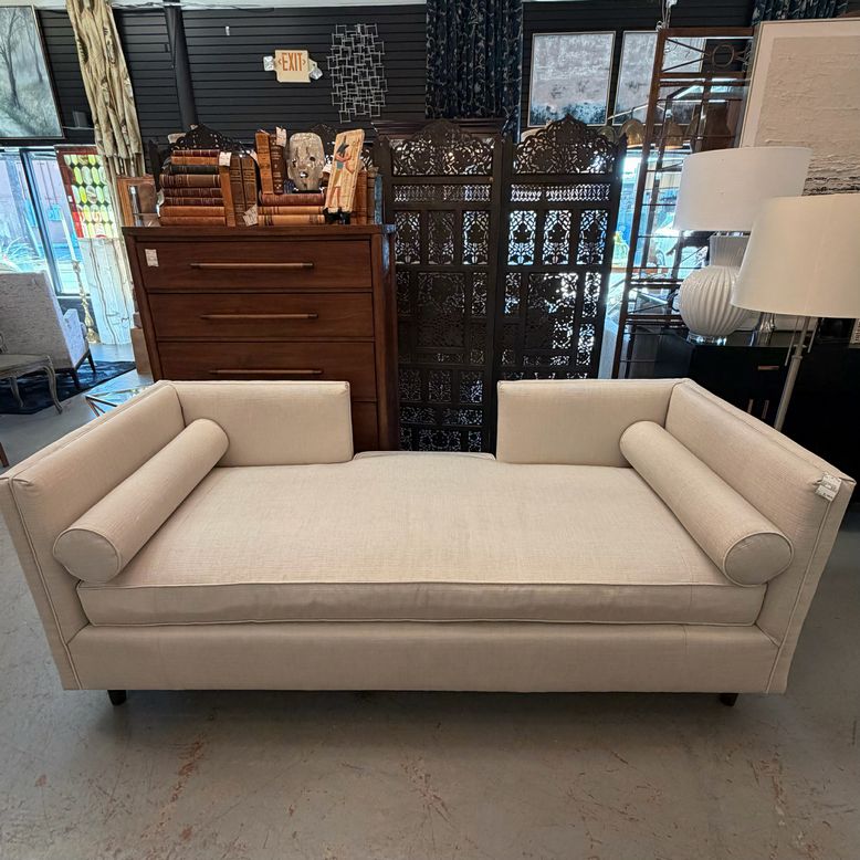 Custom Kravet Couples Sofa W/Upgraded Cream Fabric 80x32x31