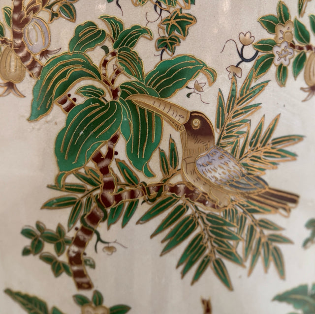 PAIR 72"H Vintage Porcelain Urn Vases