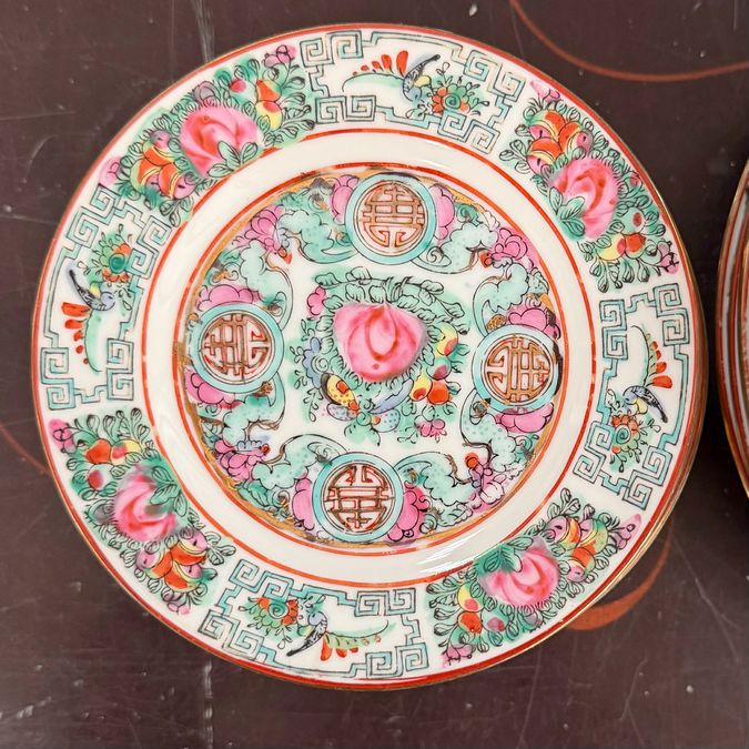 SET/24 Vintage Lord & Taylor Rose Medallion Dinner/B&B Plates 10.25/6.25"