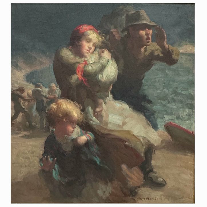 Original Oil Painting "Escape" Gladys Nelson Smith 35x37