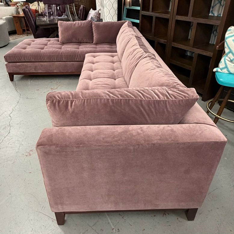 Arhaus Camden Tufted Vinni Raisin 2-Pc Sectional 129/91x37x36