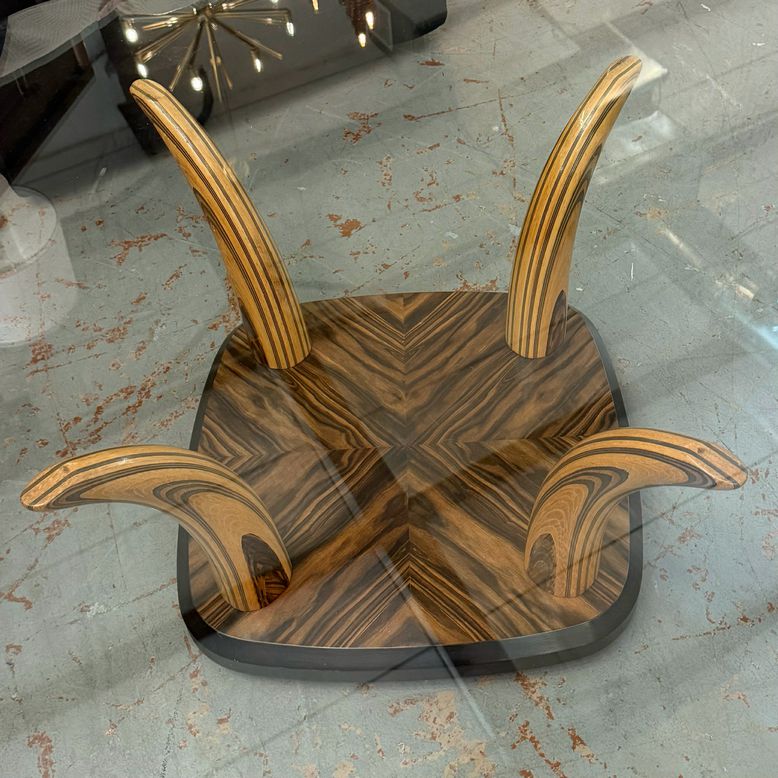Henredon Scene II Zebra Wood Faux Tusk Cocktail Table 44x44x16