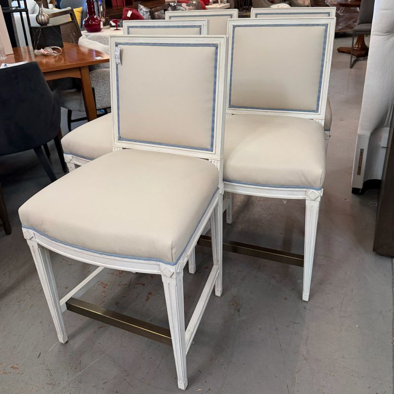 SET/5 Ferguson Copeland Pebble Leather Counter Stools 20x22x38 (22.5 Seat)