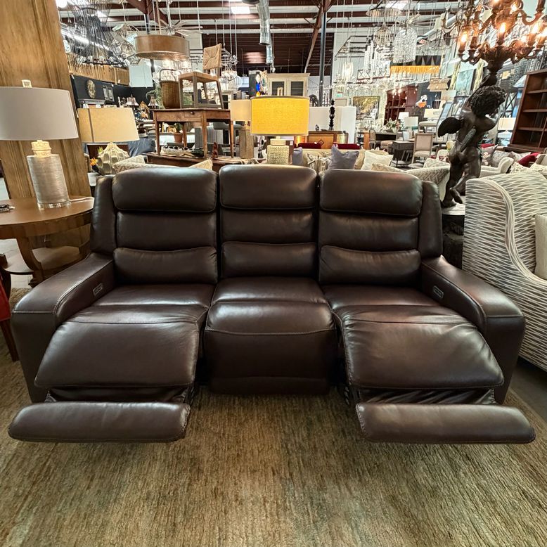 Havertys Ryder Motion Leather Sofa 86x41x40 NEW