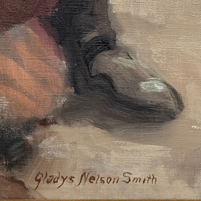 Original Oil Painting "Escape" Gladys Nelson Smith 35x37