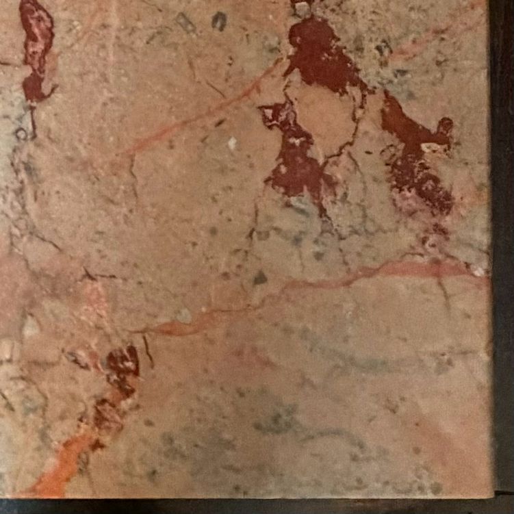 Antique French Renaissance Oak Sideboard W/Marble Inlaid Top 52x23x62.5