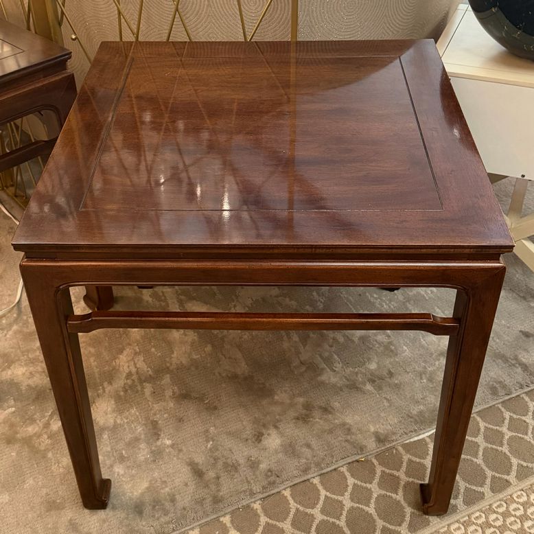 Henredon Ming-Style Walnut Side Table 26x26x25