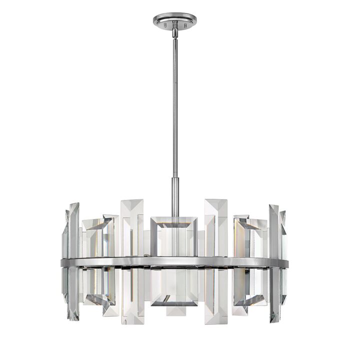 Frederick Raymond Odette 9-Lt Polished Nickel Chandelier 30x30x19.25