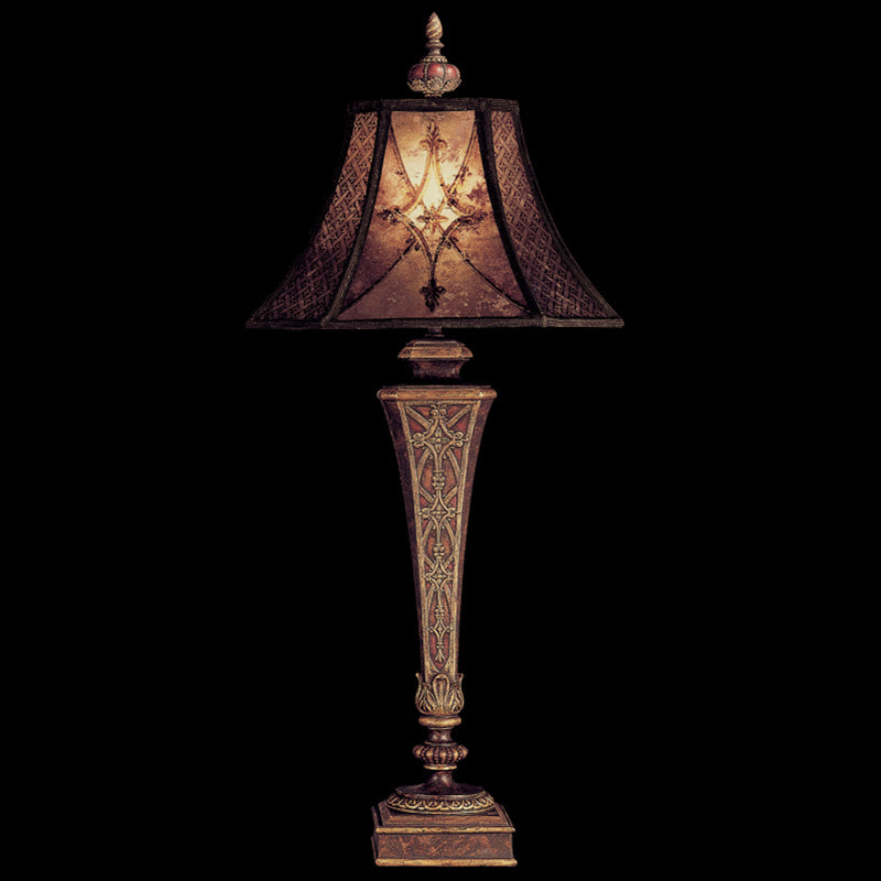 PAIR Fine Arts Villa 1919 Table Lamps W/Mica Shades (1 AS-IS Finial) 31"H