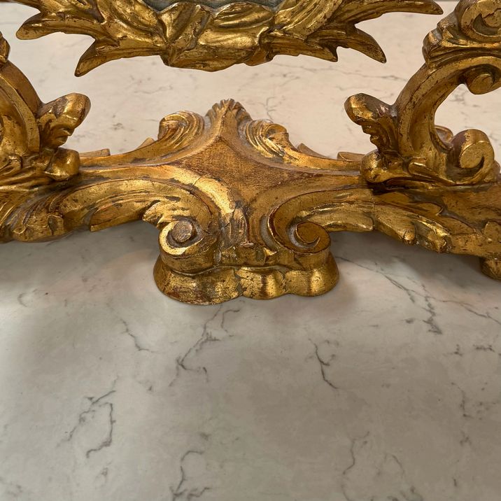 Antique Italian Gilt Wood Vanity Mirror 17x7x23.25